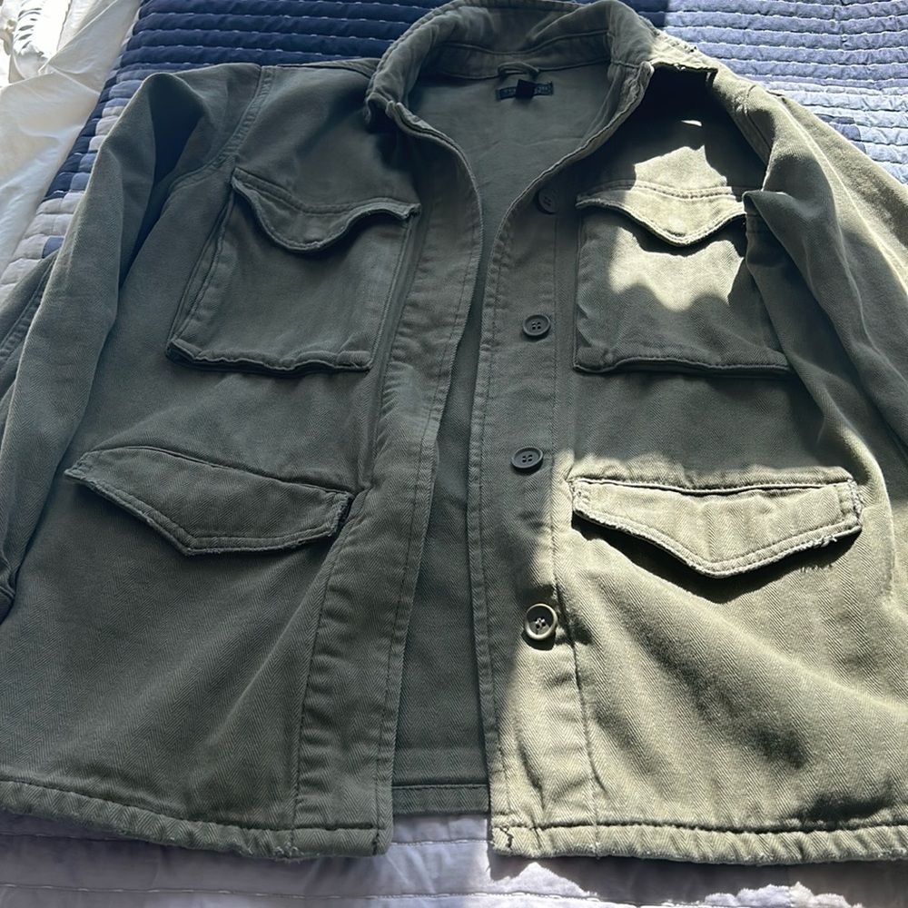 Topshop green military jacket.